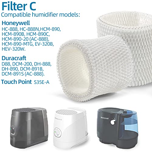 HC888 Humidifier Wicking Filter C Replacement for Honeywell HCM (4 Count)