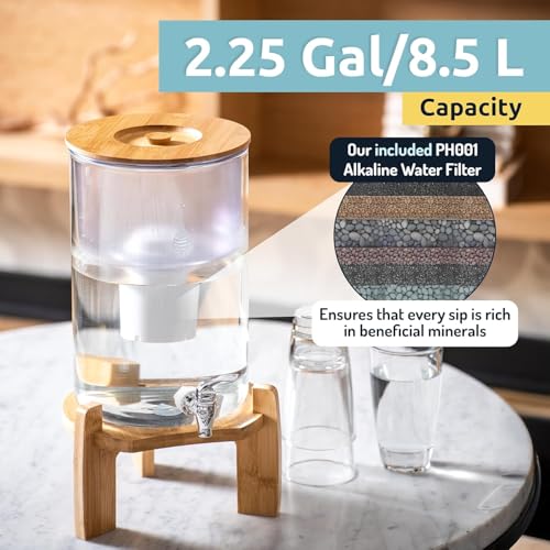 pH Recharge Glass Alkaline Water Filter Dispenser System