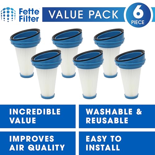 6 Pack Replacement Vacuum Dust Bin Filters for Black and Decker SVF11 Fits 2 (11 Count)