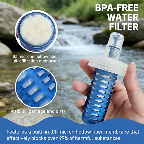 Collapsible Water Bottle with Filter for Hiking Travel