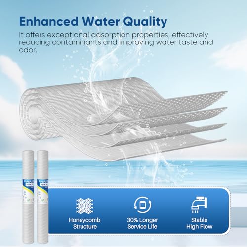5 Micron 2.5" x 20" Whole House String Wound Sediment Filter for Well Water (6 Count)