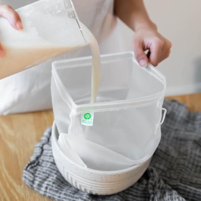 Pro Quality Nut Milk Bags, Greek Yogurt Strainer Bag & Cold Brew Coffee Bag - Commercial Grade Reusable All Purpose Almond Milk etc - Fine Mesh Food Grade BPA Free Nylon
