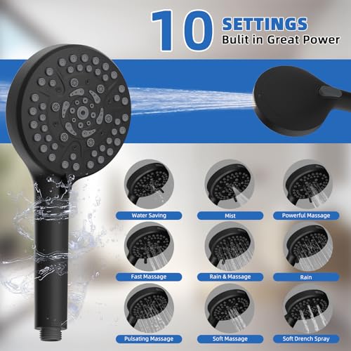 10" Metal Rainfall Shower Head with 10
