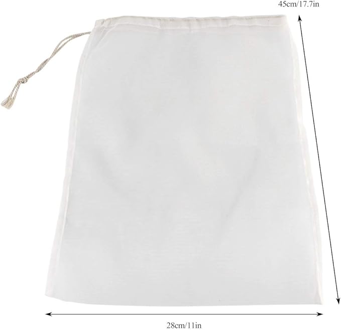 Yosoo 100 Mesh Wine Filter Bag, Reuseable Home Brew Beer Making, Used in Fermentation, Jam and Jam Making, Kefir and Wine Making(28x45cm)