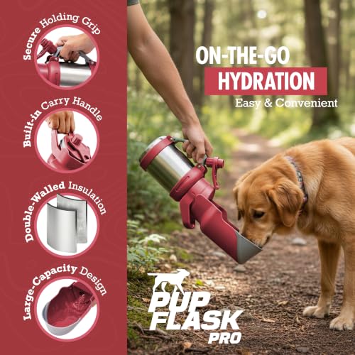 PupFlask Pro Portable Insulated Dog Water Bottle (50 Fl Oz)