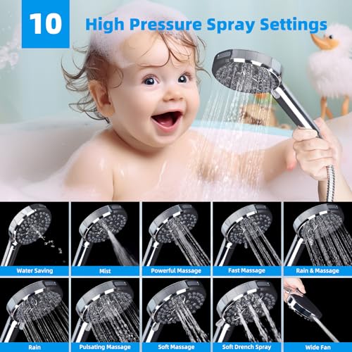 All Metal Dual Filtered Rainfall High Pressure 12'' Shower Head