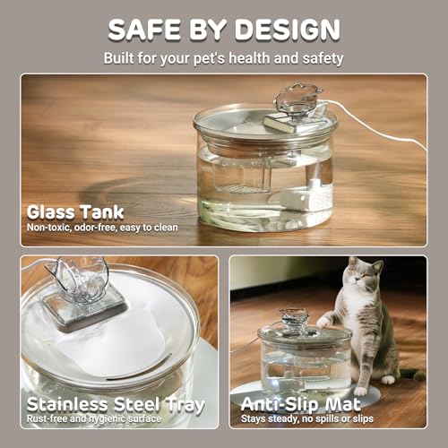 Glass Cat Water Fountain