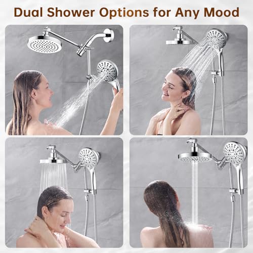 Rain Shower Head with Handheld Spray Built