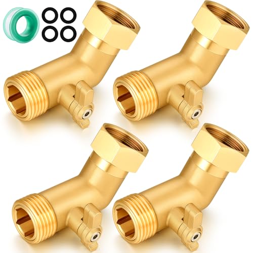 Garden Hose Angle Valve 45 Degree Brass Extender Solid 3 (4 Count)