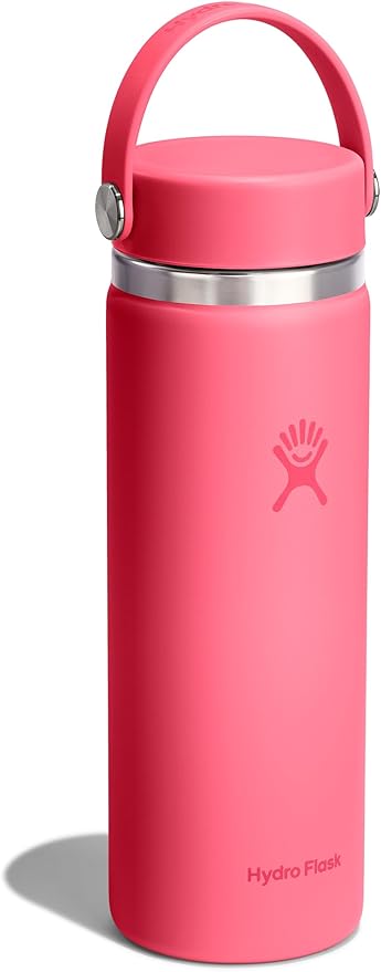 Hydro Flask Water Bottle - Insulated Stainless Steel - Wide Mouth Flex Lid, Non Spill, Leakproof and Refillable in 20 Oz Popstar Pink