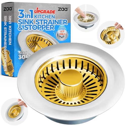 3 in 1 Kitchen Sink Drain Strainer Stopper Removable Basket Pop
