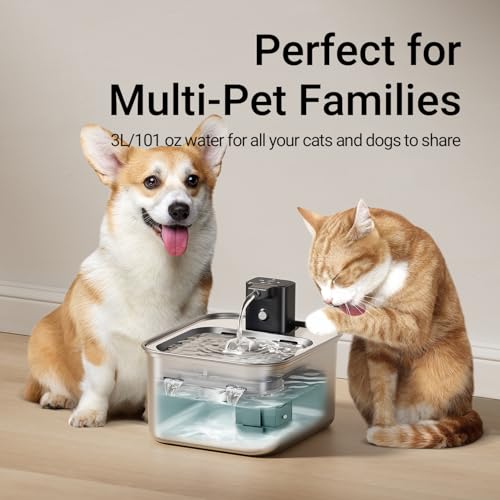 Cat Water Fountain Stainless Steel Wireless