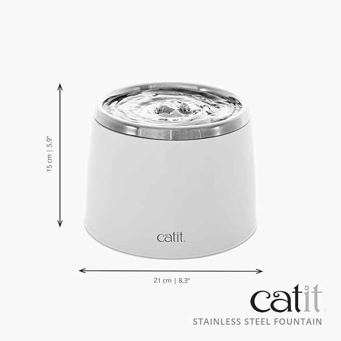 Catit Fresh & Clear Stainless Steel Cat Water Fountain, 50023