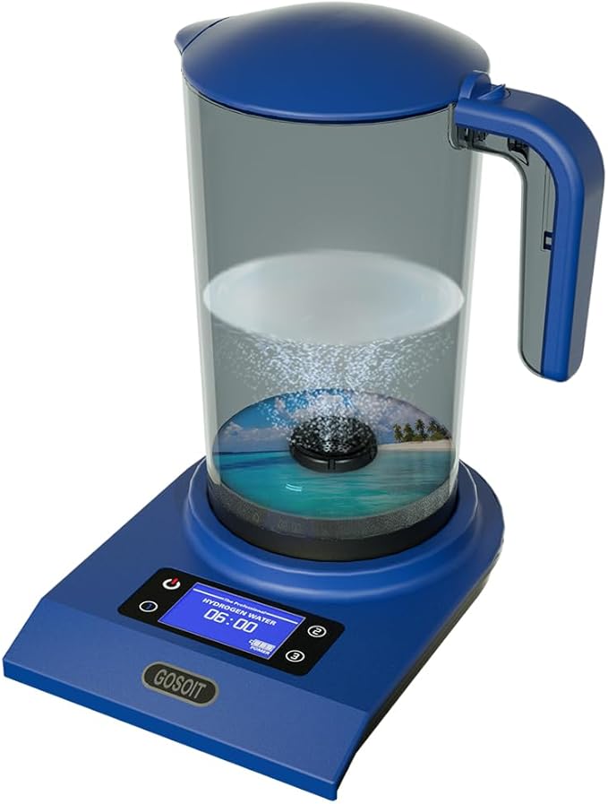Hydrogen Alkaline Water Machine Generator Maker,Hydrogen Alkaline Water Pitcher Dispenser Ionized Water LED Display and Smart Touch Operation,Used for Home and Office 2000ml (Pale Blue)