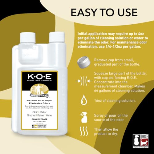 K.O.E. Apricot Odor Eliminator 16 oz for Strong Odor for Cages