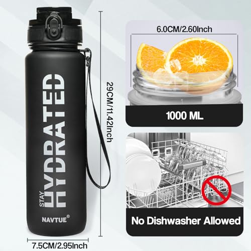 Water Bottle 32 oz Motivational Time Marker Tritan Bottle