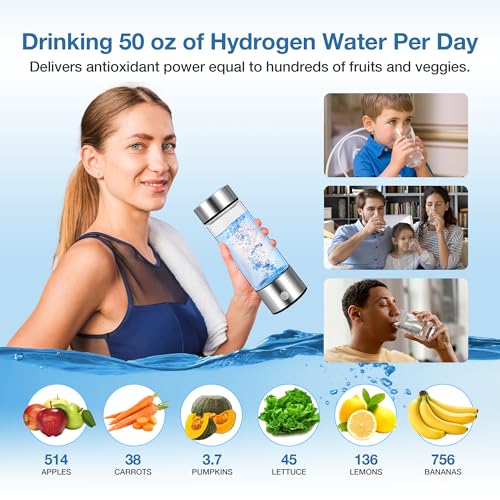 Aqua Vital Hydrogen Water Bottle 2026 Generator 16 oz SPE PEM Ionized H2