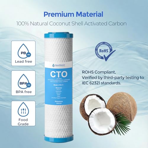 1 Micron 10" x 2.5" Whole House CTO Carbon Water Filter (6 Count)