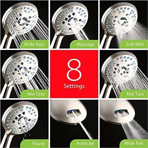 AquaCare 50 mode High Pressure 7 inch Shower Head Combo w