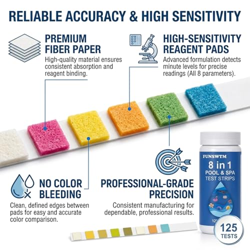 8 in 1 Salt Water Pool Testing Kit (125 Count)