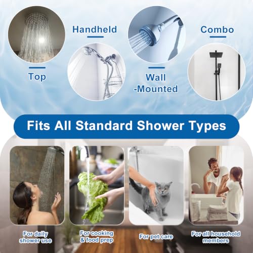 4 Pack 15 Stage Shower Filter Replacement Cartridge Filter with Vitamin C Shower Head Replacement for Hard Water by Cenipar (4 Count)