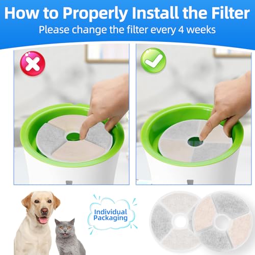 12+2 Pack Cat Fountain Filters Compatible with Catit 3L Flower Fountain (12 Count)