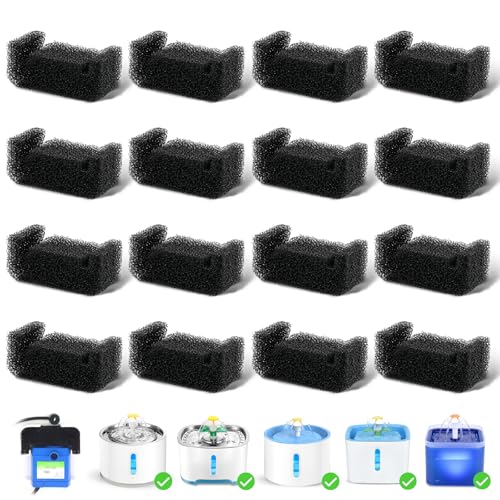 16 Pack Cat Water Fountain Sponge Filters (16 Count)