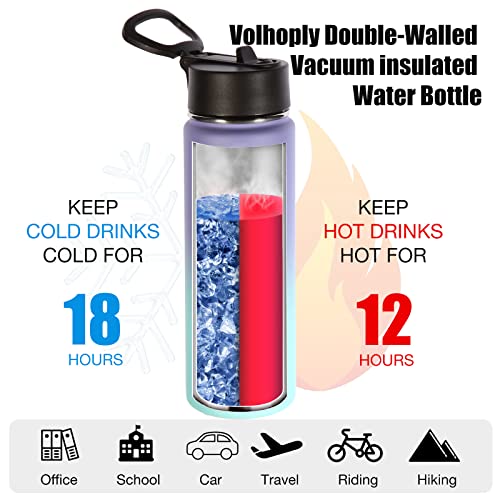 Insulated Water Bottles with Straw Bulk 4 Pack (4 Count)