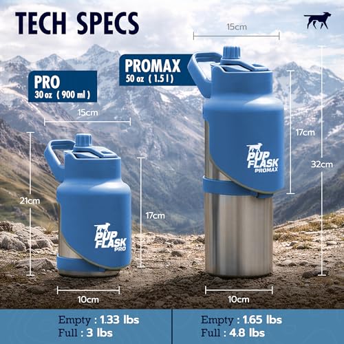 PupFlask Pro Portable Insulated Dog Water Bottle (50 Fl Oz)