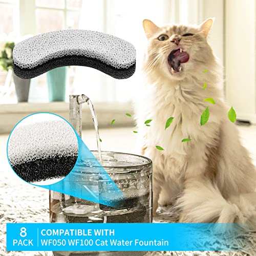 Cat Fountain Filter for WF050 WF100 Pet Water Fountains (8 Count)