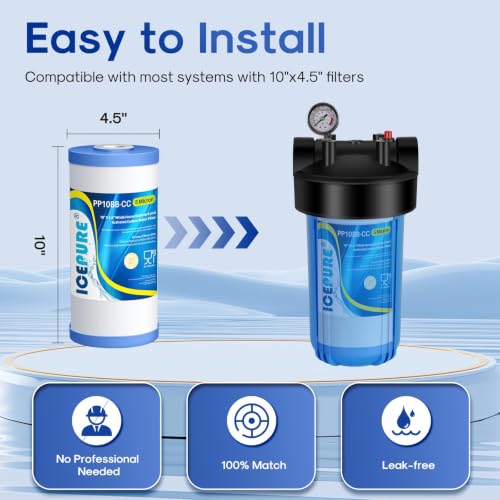 5 Micron 10" x 4.5" Whole House Water Filter Compatible with GE FXHTC