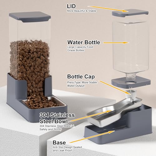 Stainless Steel Cat Feeder and Water Dispenser