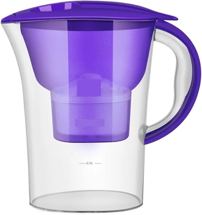 2.5L Household Alkaline Water Filter Pitcher with Universal Filter Portable Plastic Water Pitcher Water Filter Kettle Activated (Color : White)