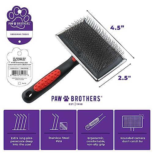 Paw Brothers Professional Grade Extra Long Slicker Brush