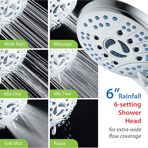 AquaCare 50 mode High Pressure Shower Head Combo with Arm & Dual Power Wash