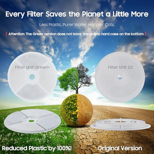 10 PCS Plastic Reduced Version Pet Cat Water Fountain Filters Fit For Solo 2 (10 Count)