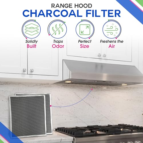 Charcoal Filter Replacement Fits 12.90" x 14.65" HPF30 97020466 Broan range hood filter (2 Count)