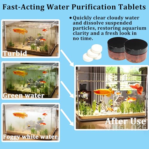Aquarium Water Purification Tablets for Fish Tanks (100 Count)