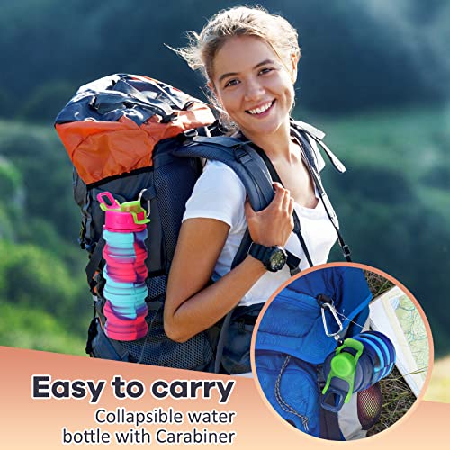 14Pack Collapsible Water Bottles Bulk with Hook17oz (14 Count)