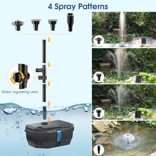 30W Solar Pond Filter Fountain with 200 GPH Water Pump Outdoor