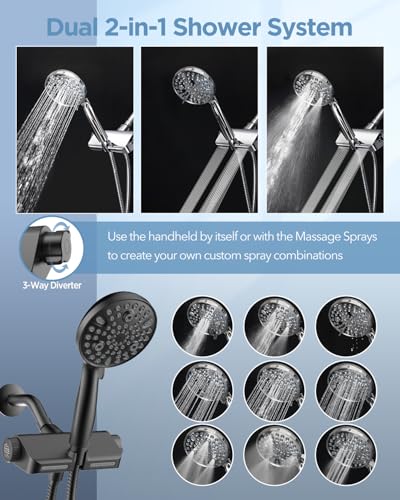 Filtered Shower Head with Handheld Combo Matte Black