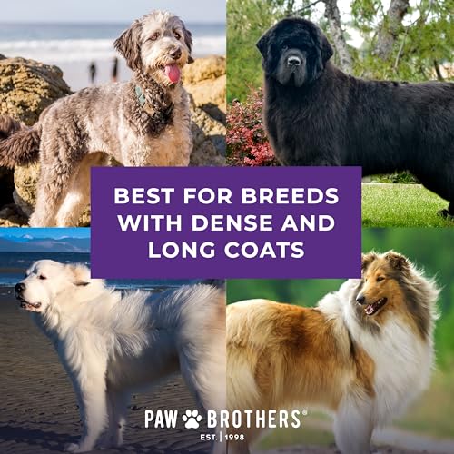 Paw Brothers Soft Pin Flat Slicker Brush for Dogs