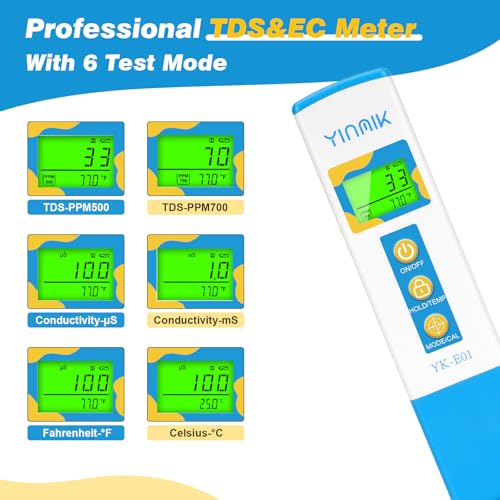TDS EC Temp Meter Conductivity Tester for Hydroponic Water PPM Meter