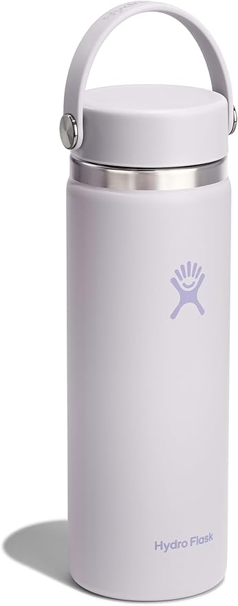 Hydro Flask Water Bottle - Insulated Stainless Steel - Wide Mouth Flex Lid, Non Spill, Leakproof and Refillable in 20 Oz Cloud Pink