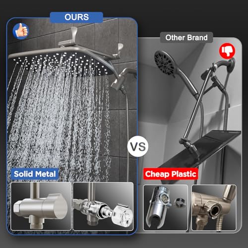 Brushed Nickel 11.8" Shower Head with Handheld