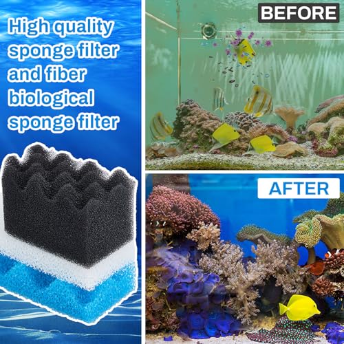 6 Pcs Aquarium Filters Bio Sponge Sets Compatible with Fluval 306 (6 Count)