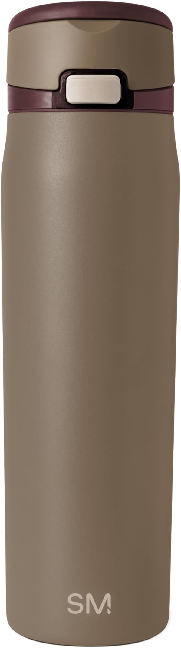 Simple Modern Mesa Loop Water Bottle with Covered Straw and Handle | 24oz Cup Holder Friendly Insulated Stainless Steel Bottles for Travel, Sports and School | Hazelnut
