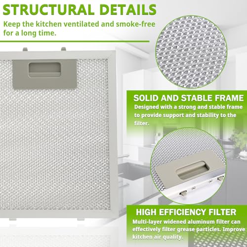 W10915369 Range Hood Filter replacement 5 Layer Aluminum Mesh Hood Grease Filter Fit for Whirlp Kitchen Exhaust Fan Jenn Air Kitchen Aid