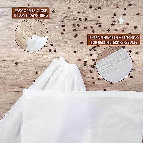 100Pcs Commercial Cold Brew Coffee Filters for 5 Gallon Buckets
