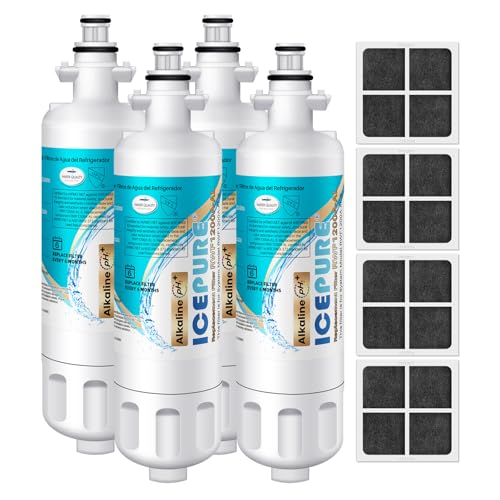 Alkaline ADQ36006101 Water Filter Replacement for LG LT700P (4 Count)